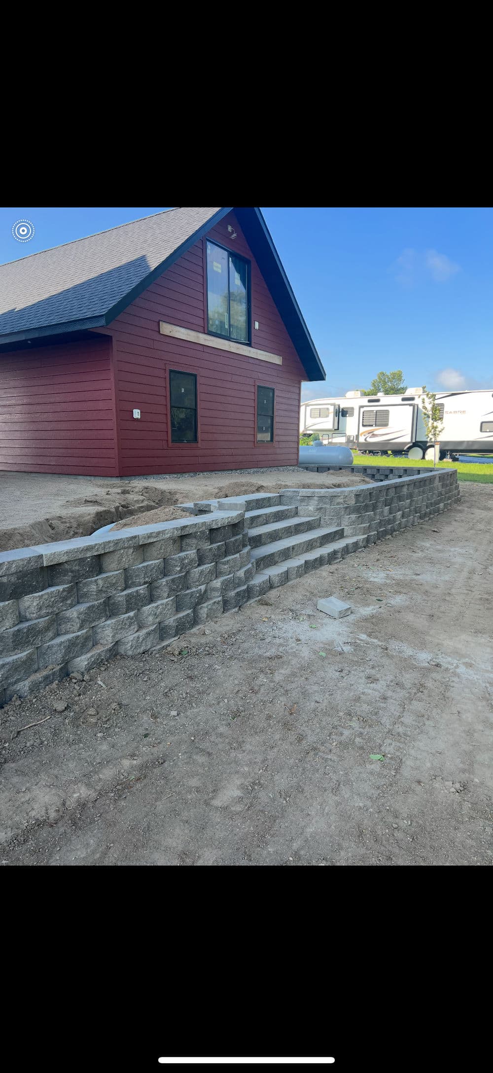 Outdoor Seating Retaining Wall Construction image