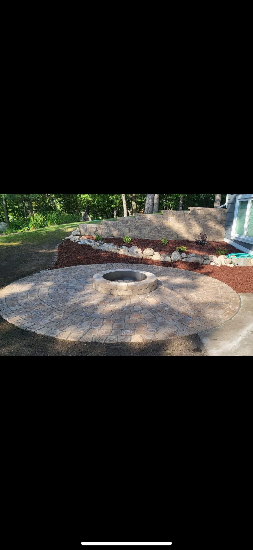 Backyard Fire Pit and Landscaping Installation