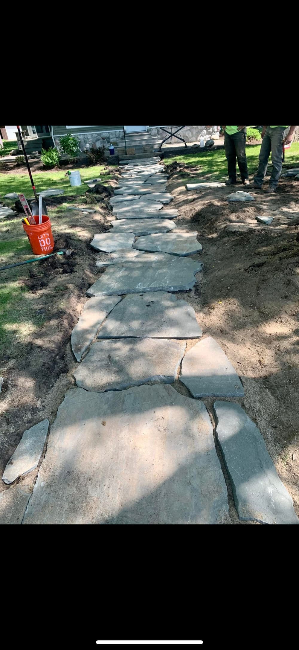 Flagstone Walkway Installation