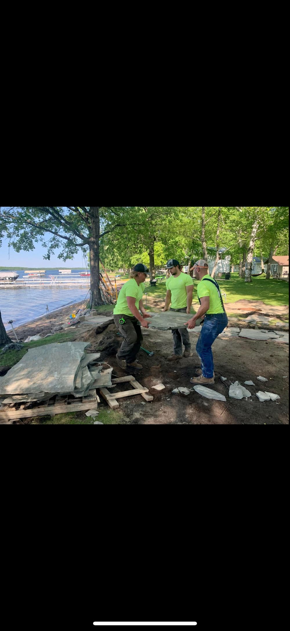 Lakeside Stone Pathway Installation image