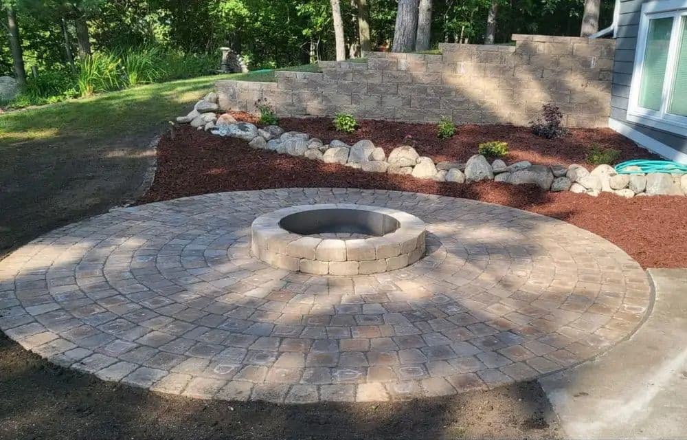 Backyard Fire Pit and Landscaping Installation