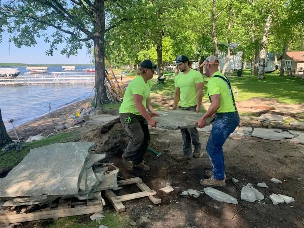 Lakeside Stone Pathway Installation image